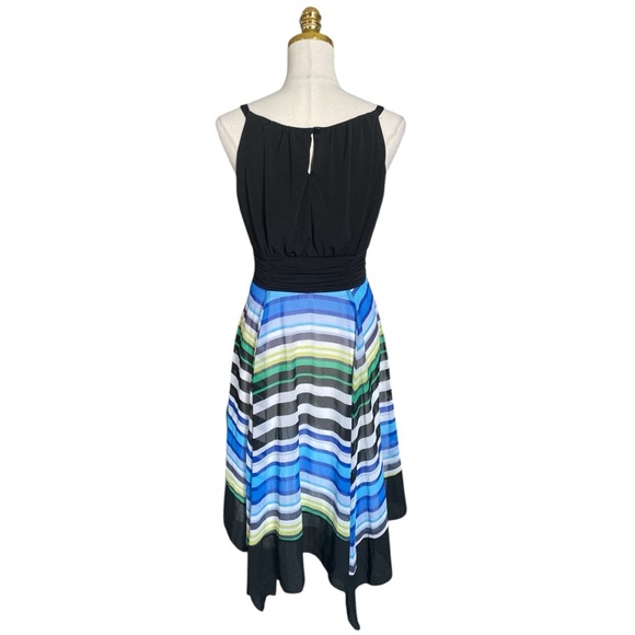 SANGRIA Y2K Striped Fairy Handkerchief Hem Sleeveless Dress Size 10 Whimsical - Picture 4 of 10